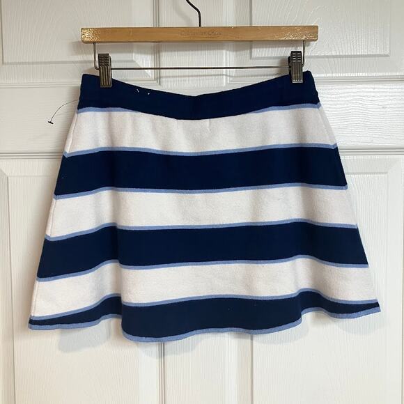 Free Assembly Blue White Stripe Sweater Knit Flare Skirt Girls Size L (10/12) - Picture 3 of 9
